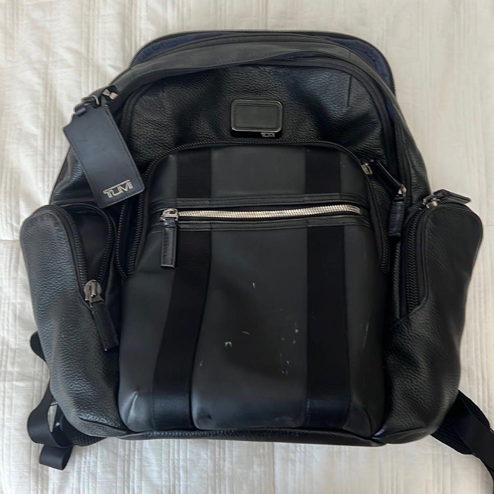 Tumi leather backpack
